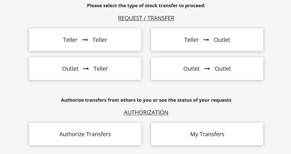 Outlet-to-outlet stock transfer option