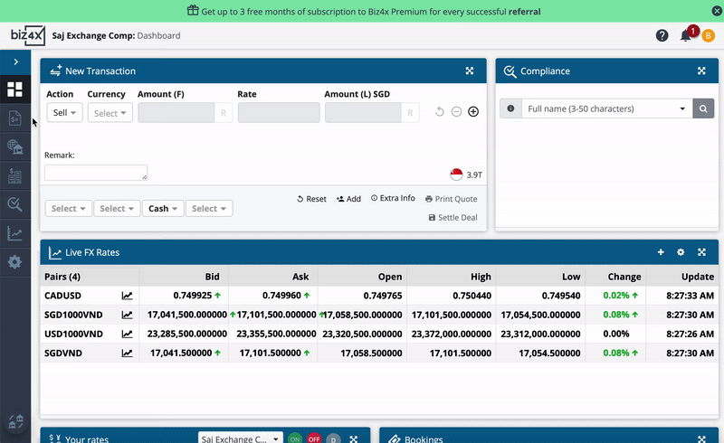Steps to enable automatic rate refreshing