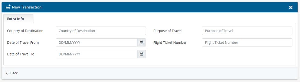 Travel details that can be added to a single transaction