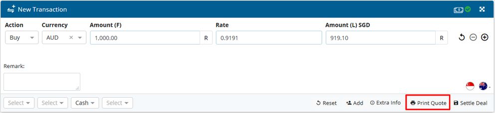 Option to print a price quote for customers