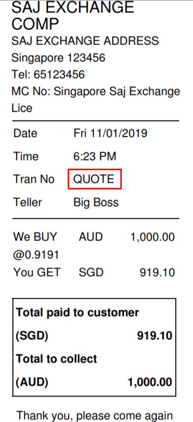 Price quote