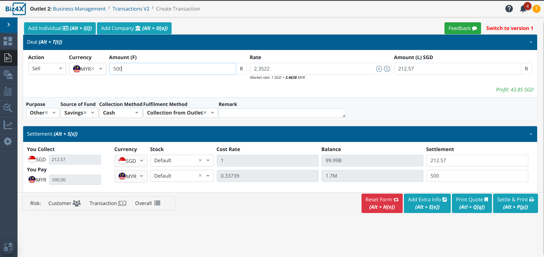 Biz4x release 3.16.10: Improves transaction screen that creating new transaction more effective