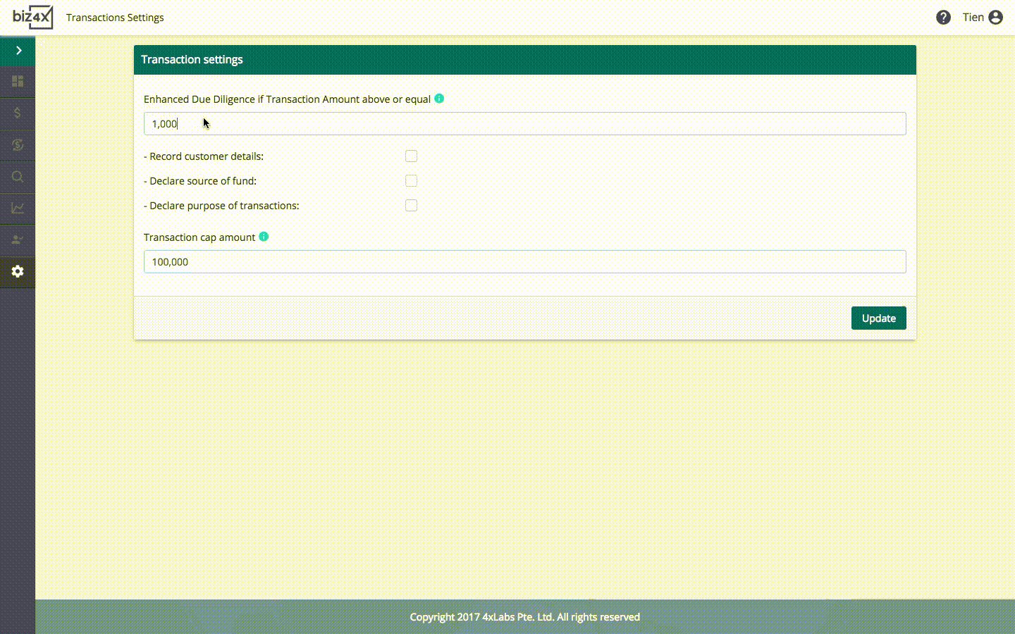 Transaction Cap Amount